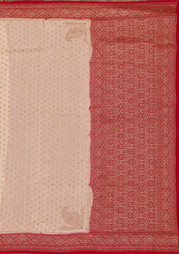 Cream Zariwork Banarasi Saree