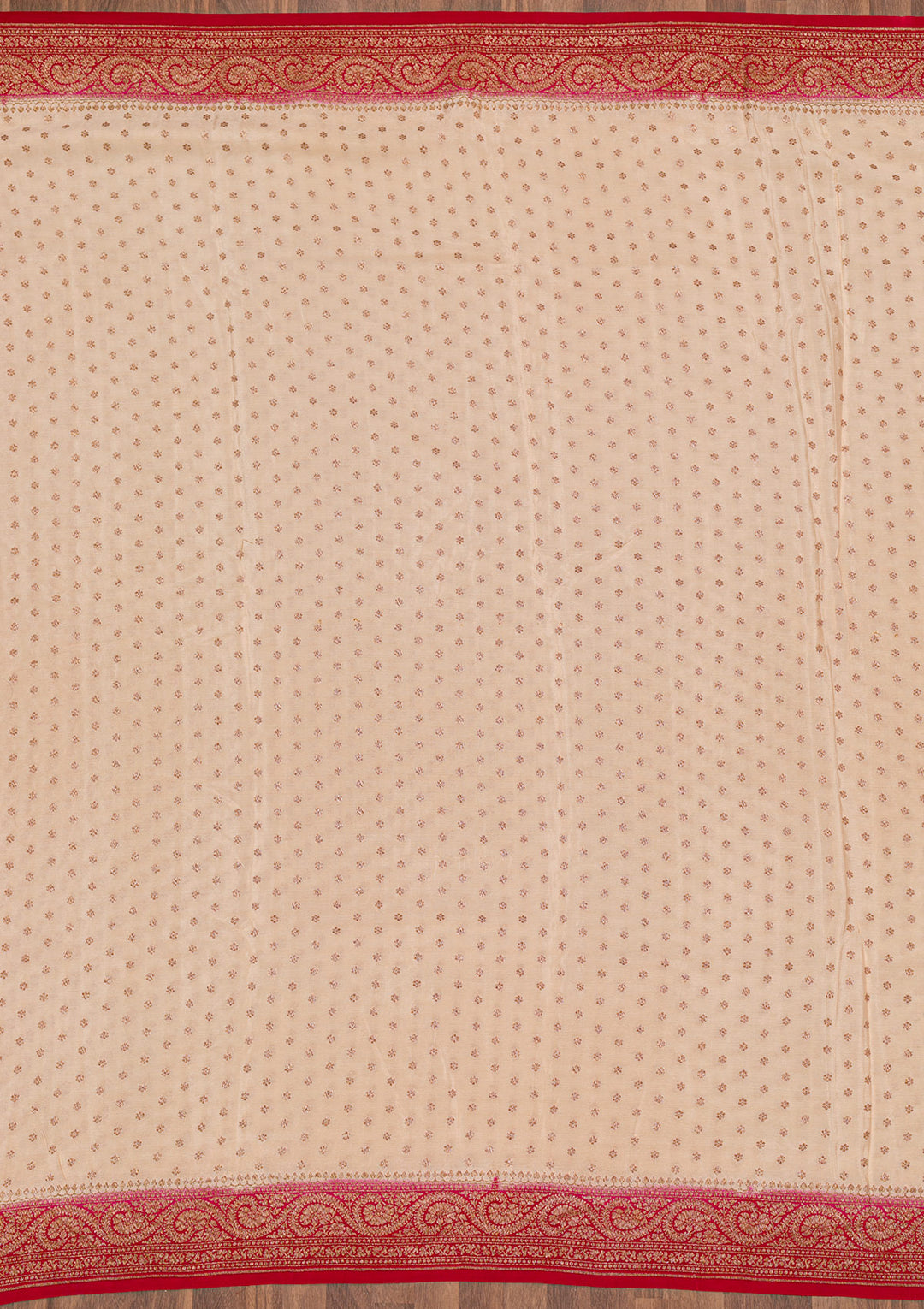 Cream Zariwork Banarasi Saree