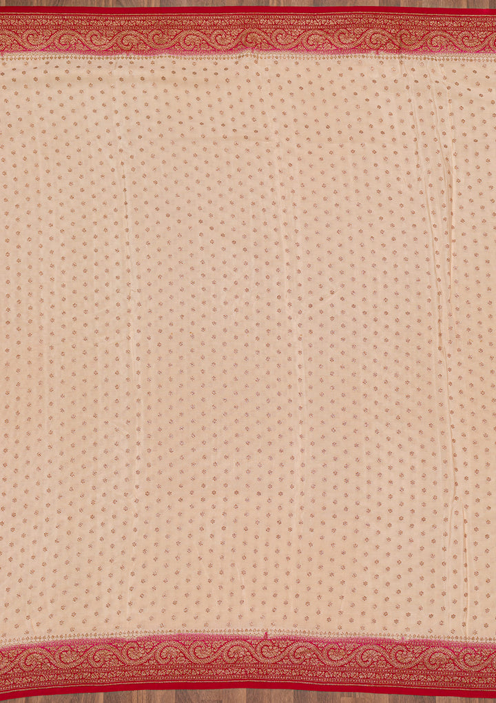 Cream Zariwork Banarasi Saree