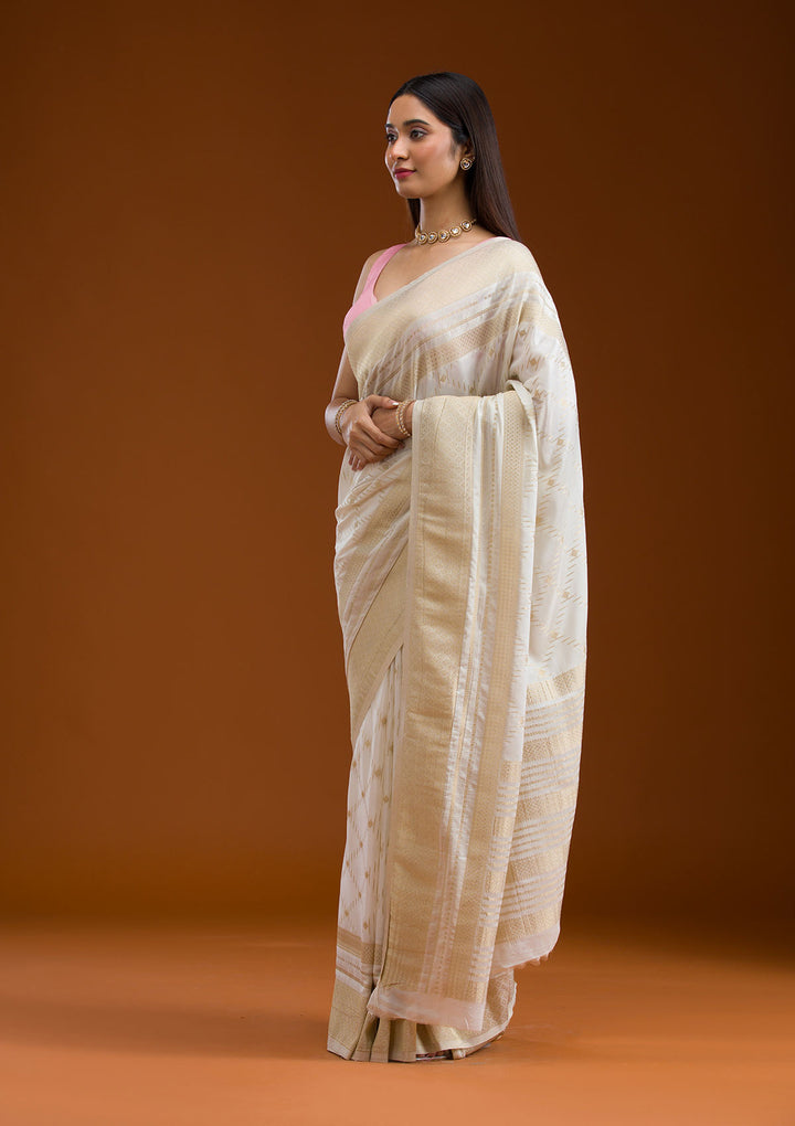 Cream Zariwork Georgette Saree