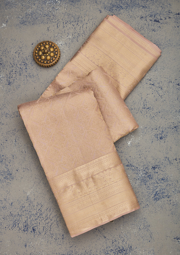 Cream Zariwork Pure Silk Saree