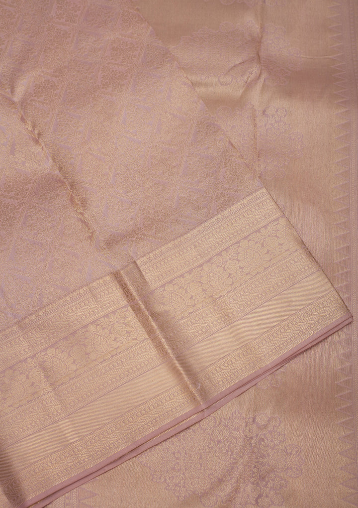 Cream Zariwork Pure Silk Saree
