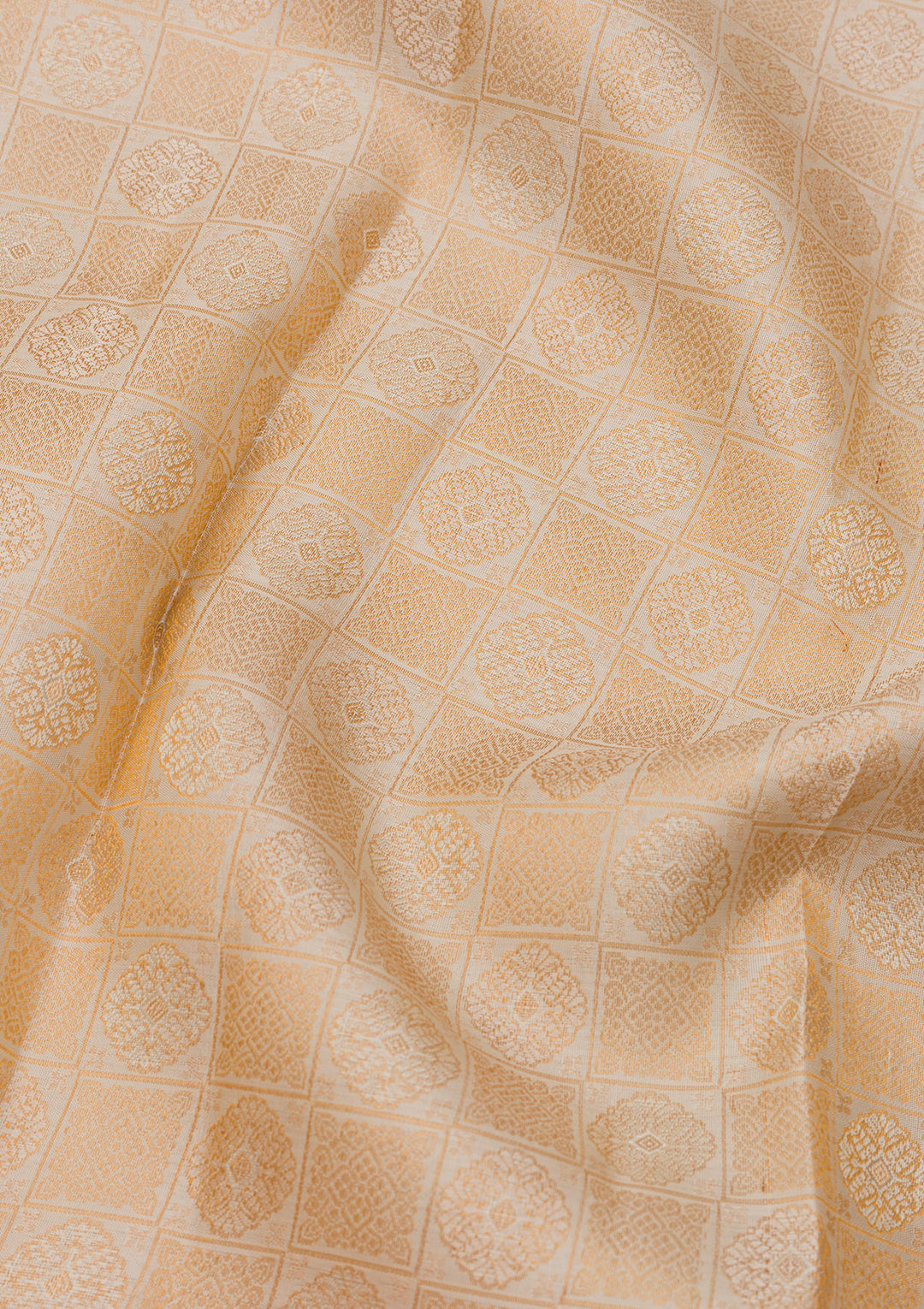 Cream Zariwork Pure Silk Saree