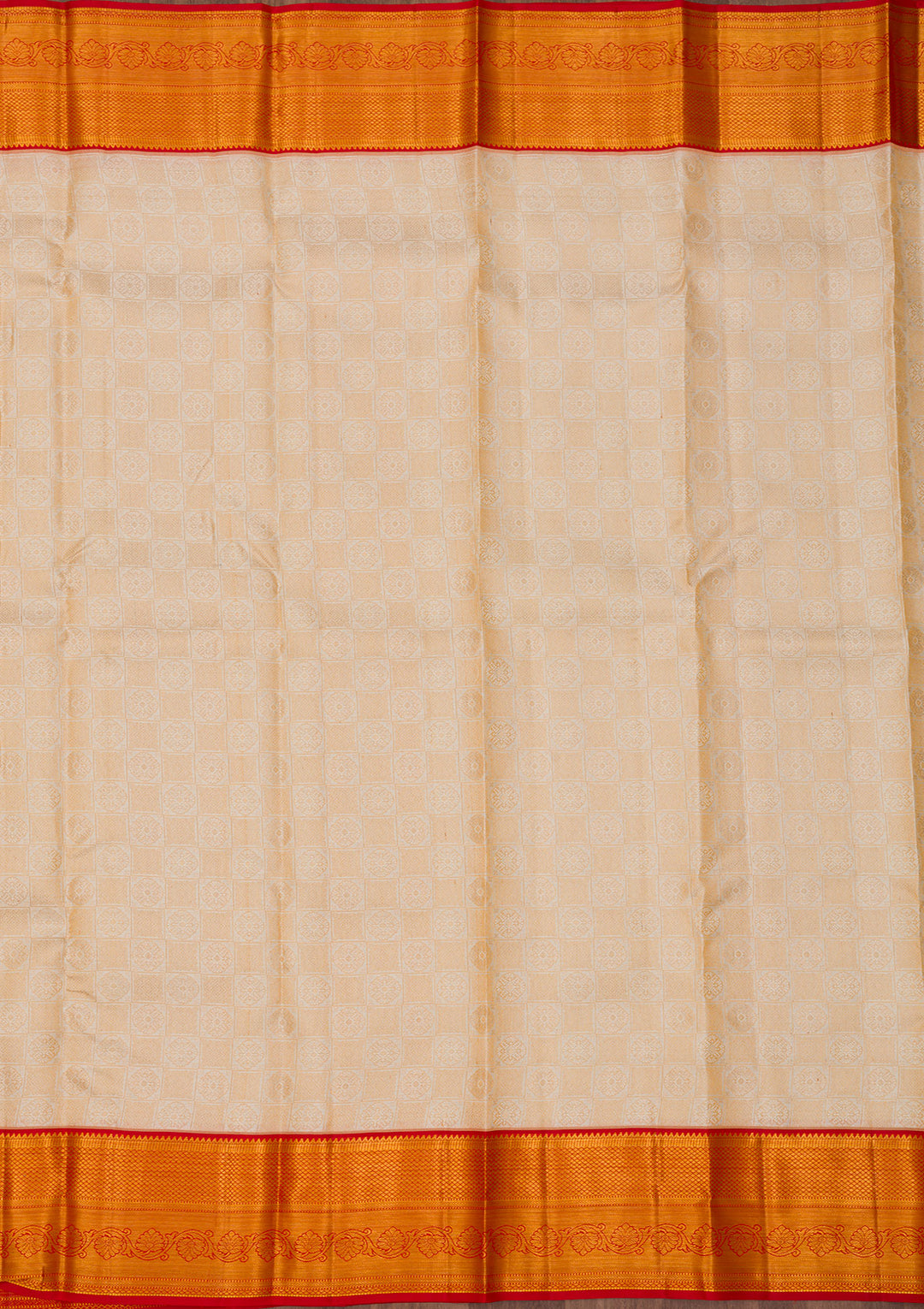 Cream Zariwork Pure Silk Saree