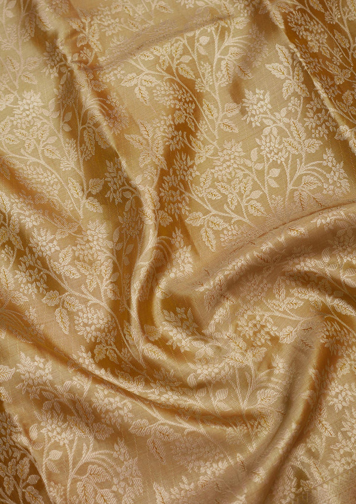 Cream Zariwork Pure Silk Saree