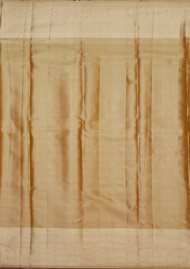 Cream Zariwork Pure Silk Saree