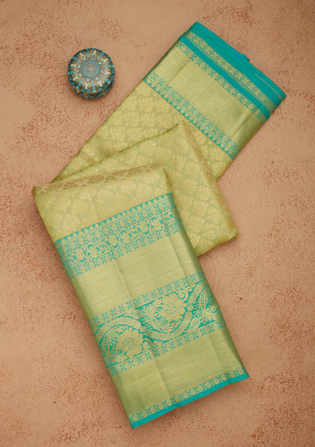 Cream Zariwork Pure Silk Saree