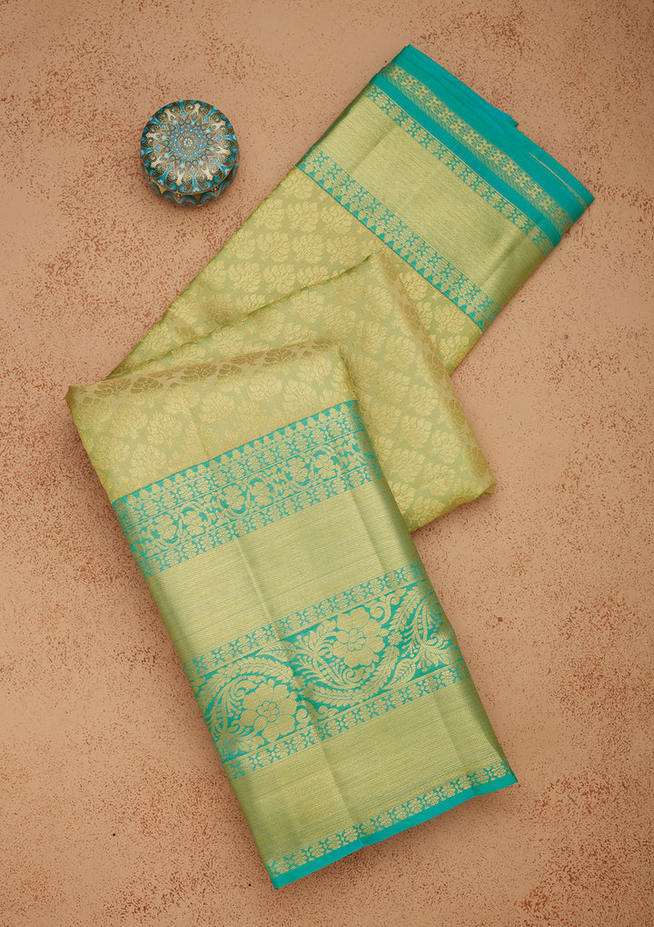 Cream Zariwork Pure Silk Saree