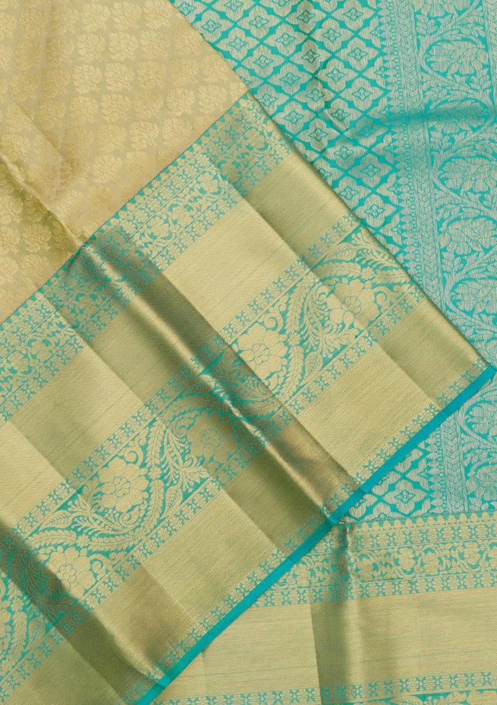 Cream Zariwork Pure Silk Saree