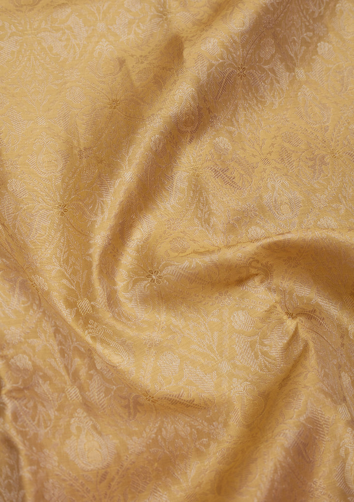 Cream Zariwork Pure Silk Saree