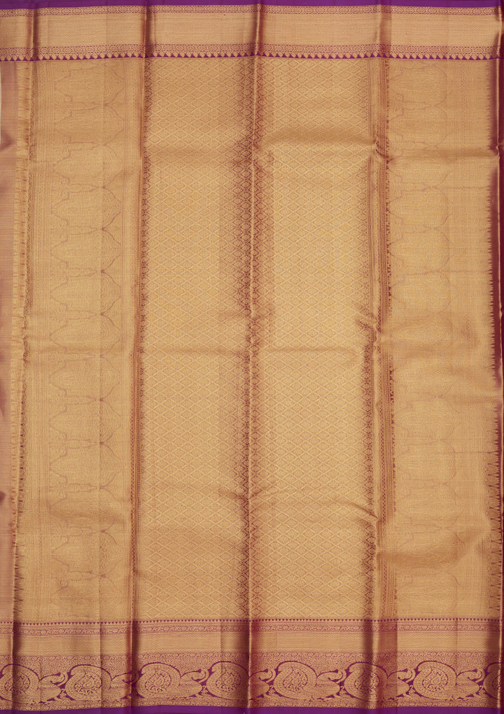 Cream Zariwork Pure Silk Saree