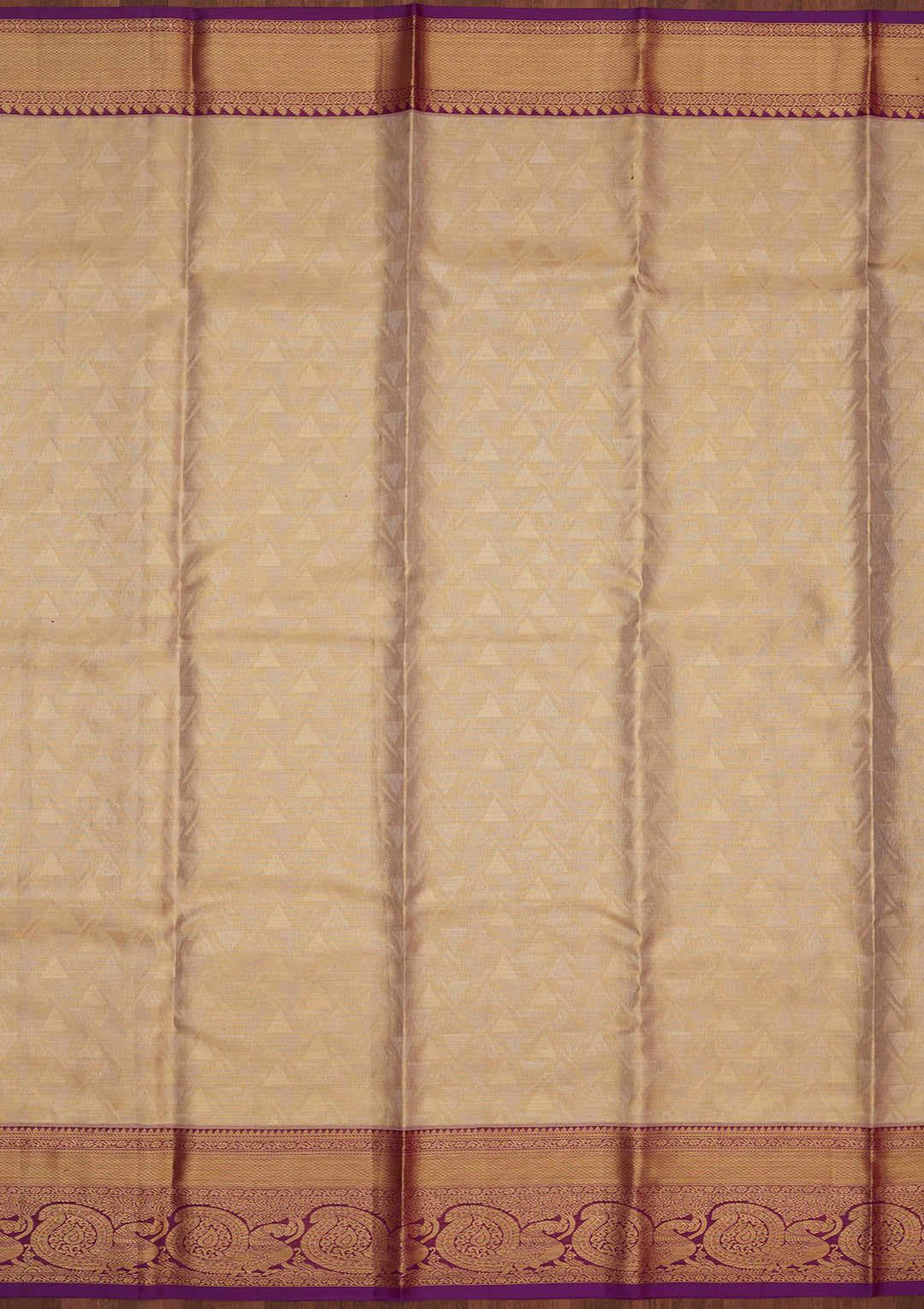 Cream Zariwork Pure Silk Saree