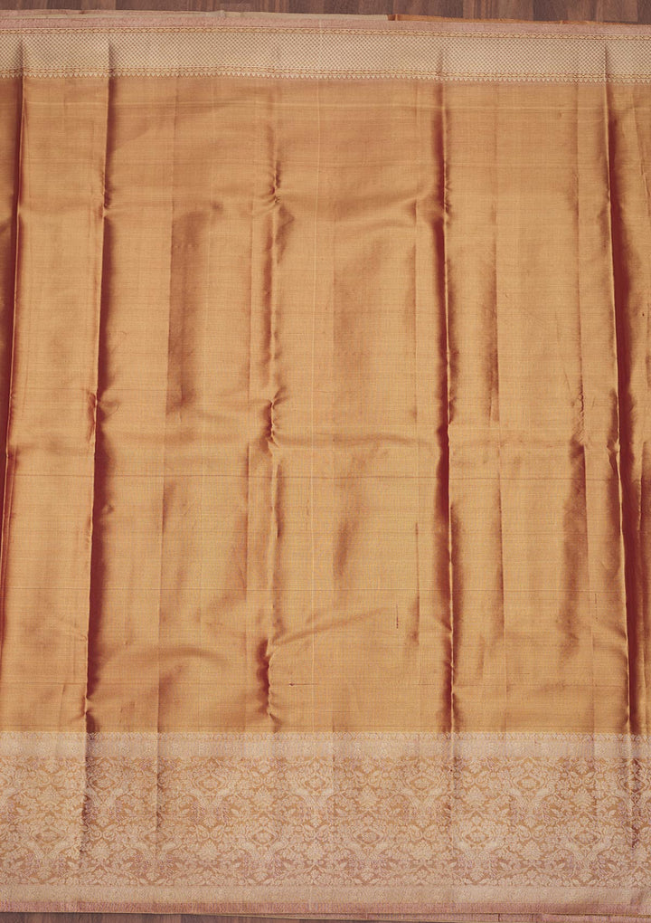 Cream Zariwork Pure Silk Saree