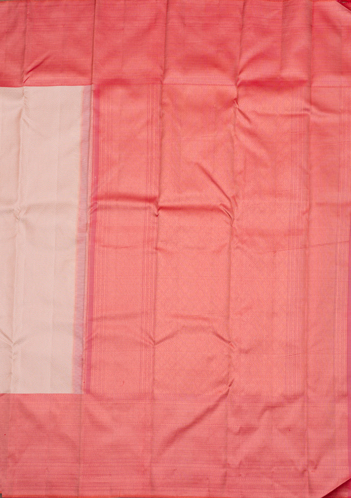 Cream Zariwork Pure Silk Saree
