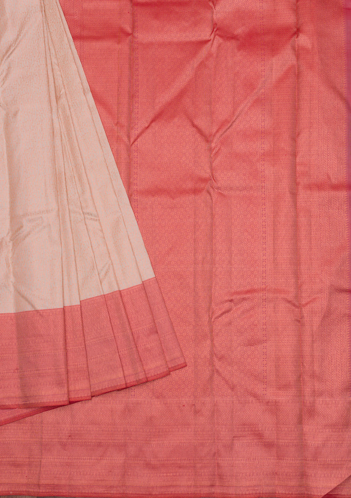 Cream Zariwork Pure Silk Saree