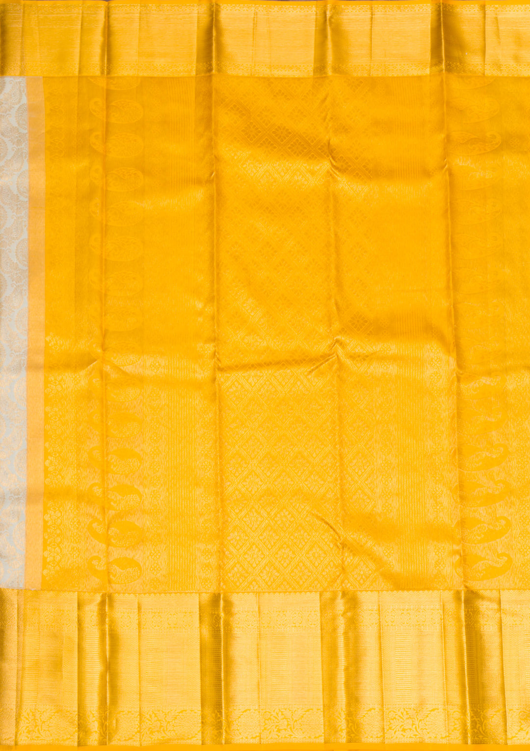 Cream Gold Zariwork Pure Silk Saree