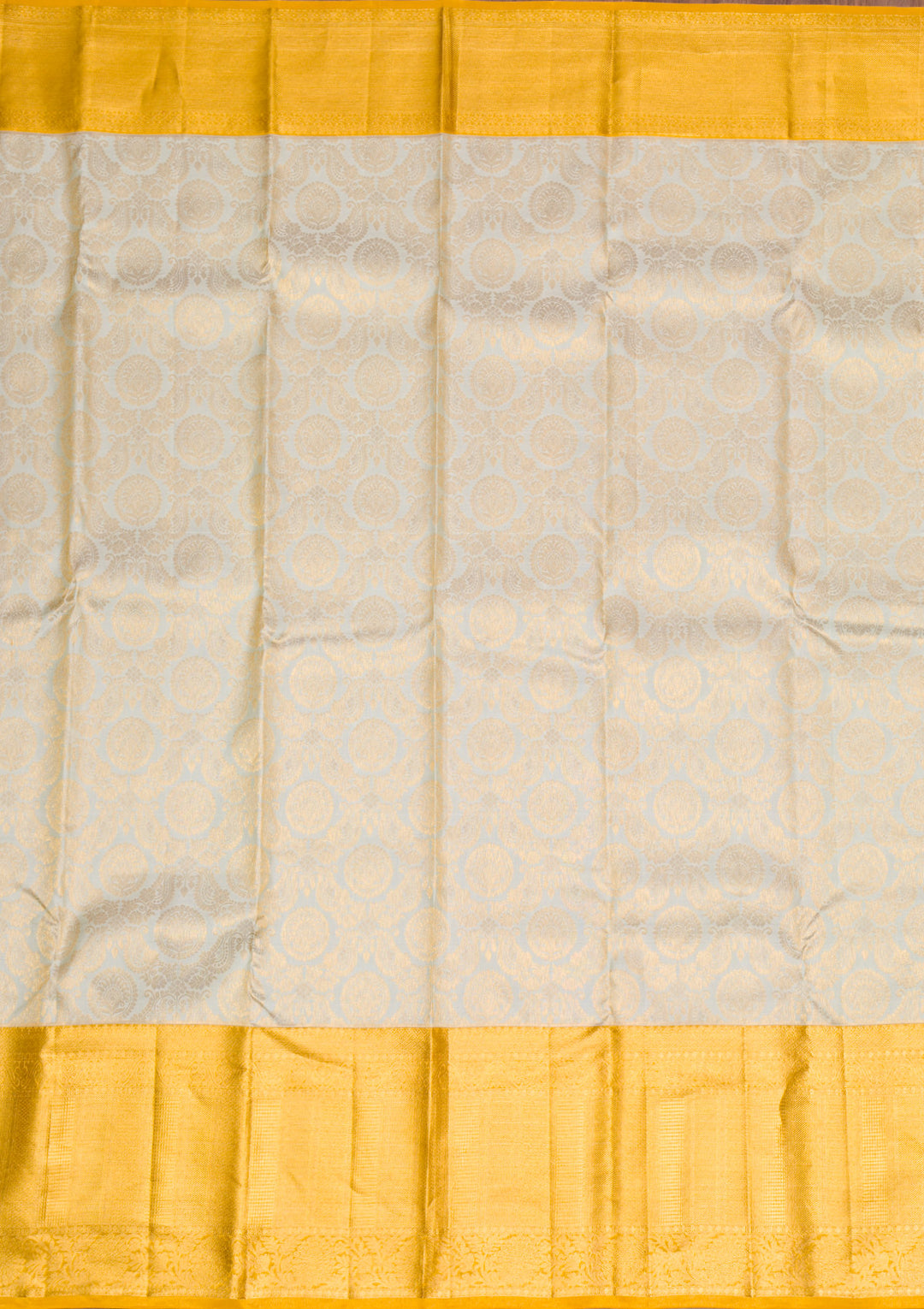 Cream Gold Zariwork Pure Silk Saree