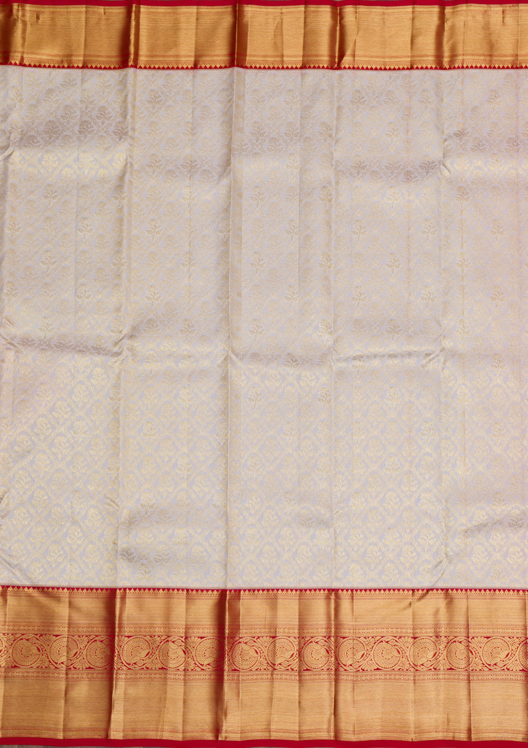 Cream Gold Zariwork Pure Silk Saree
