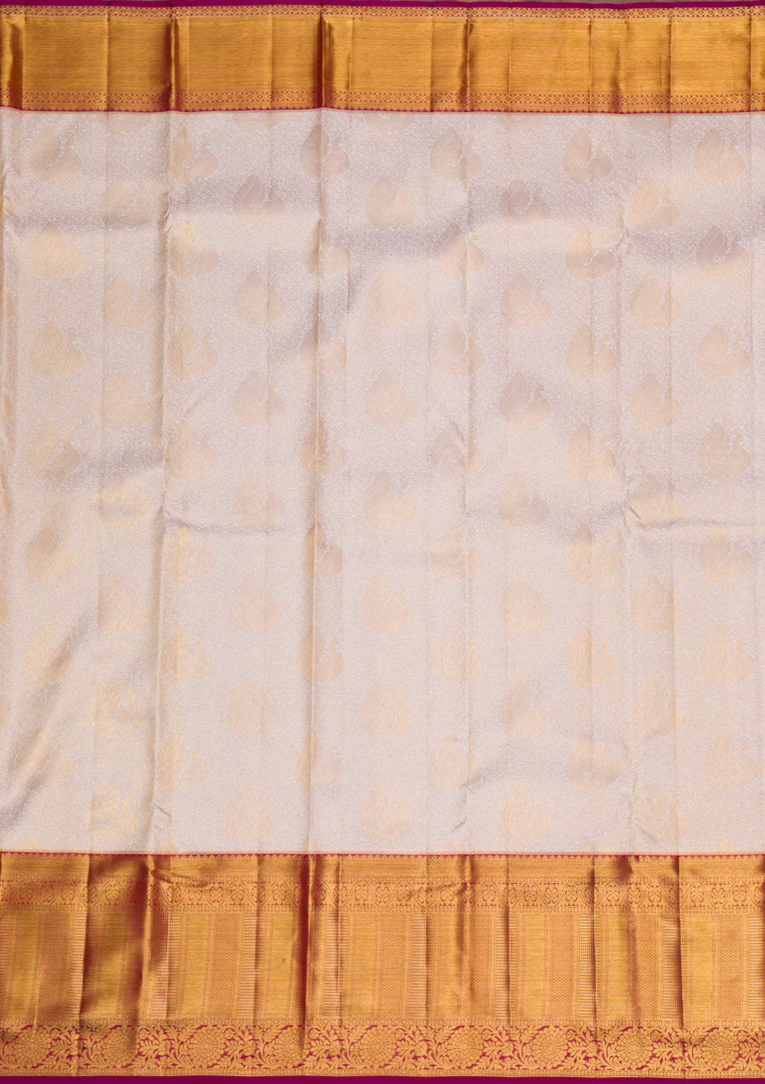 Cream Gold Zariwork Pure Silk Saree