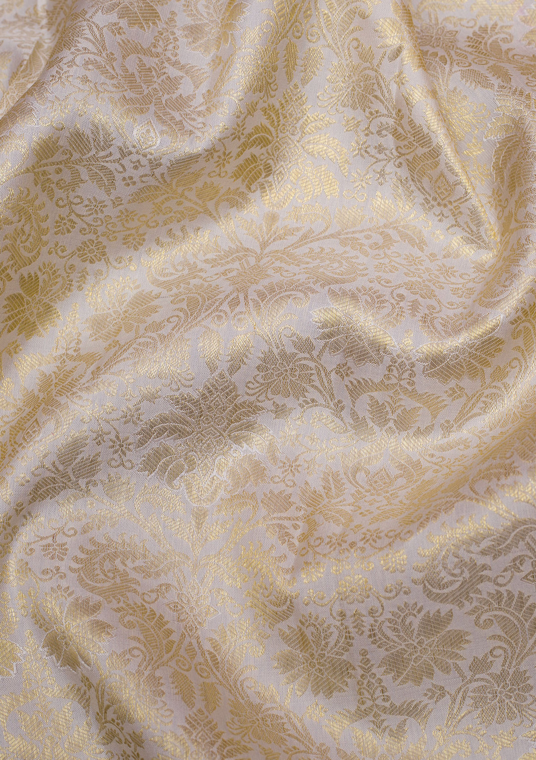 Cream Gold Zariwork Pure Silk Saree