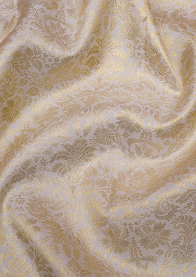 Cream Gold Zariwork Pure Silk Saree