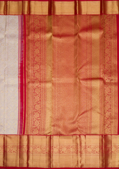 Cream Gold Zariwork Pure Silk Saree