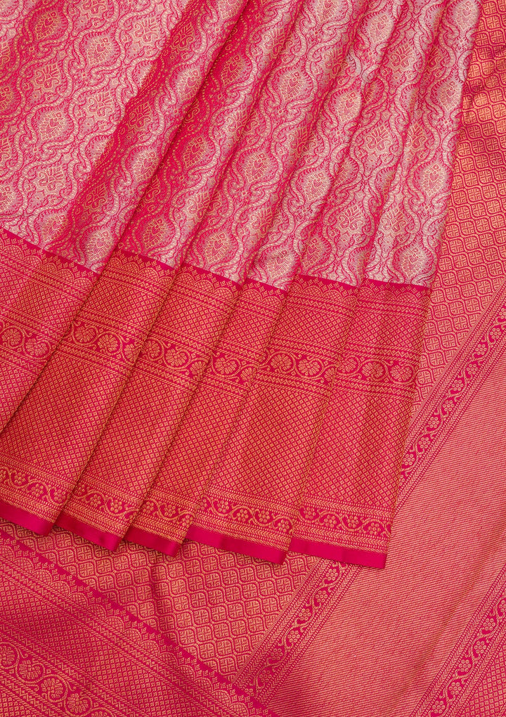 Light Pink Zariwork Pure Silk Saree