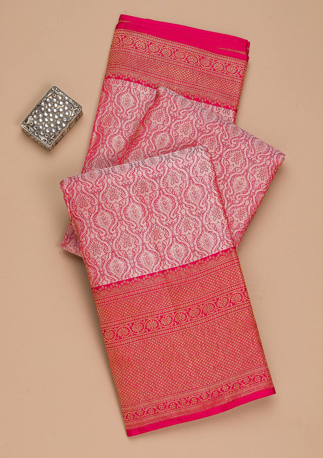 Light Pink Zariwork Pure Silk Saree