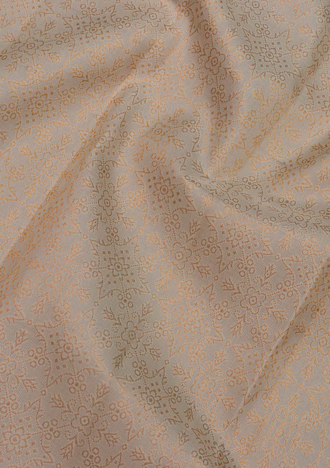 Cream Zariwork Pure Silk Saree