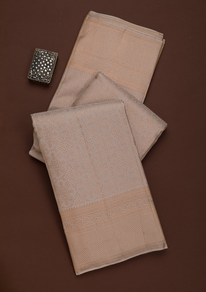 Cream Zariwork Pure Silk Saree