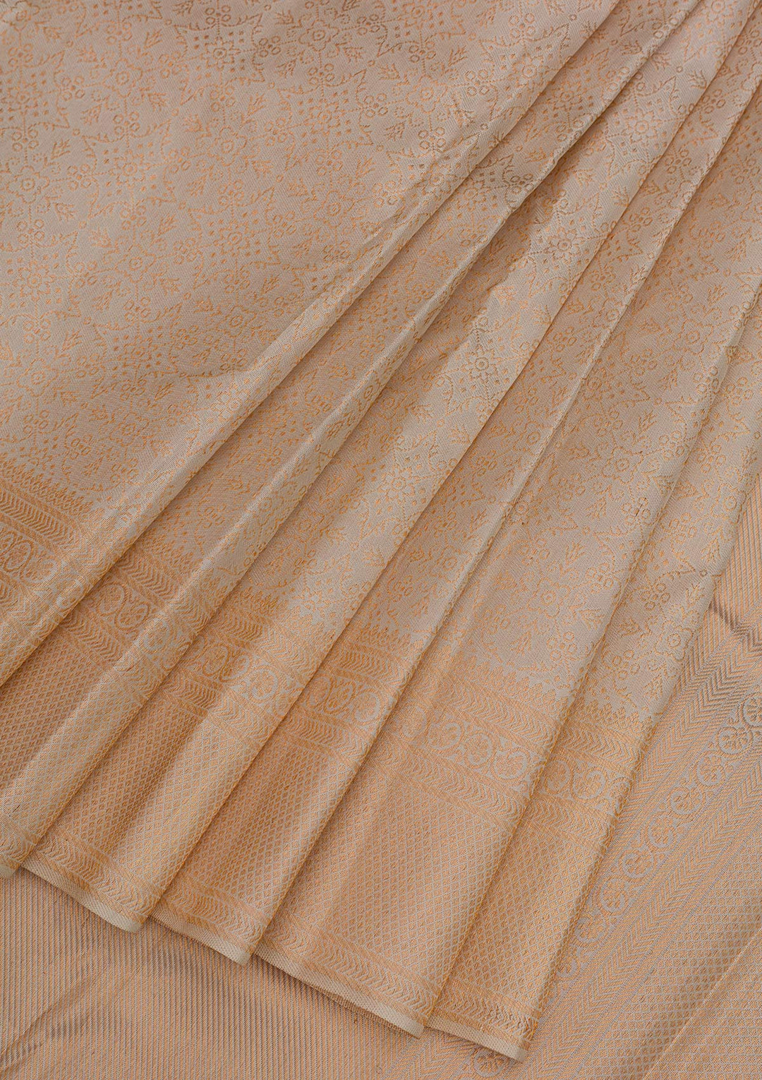 Cream Zariwork Pure Silk Saree
