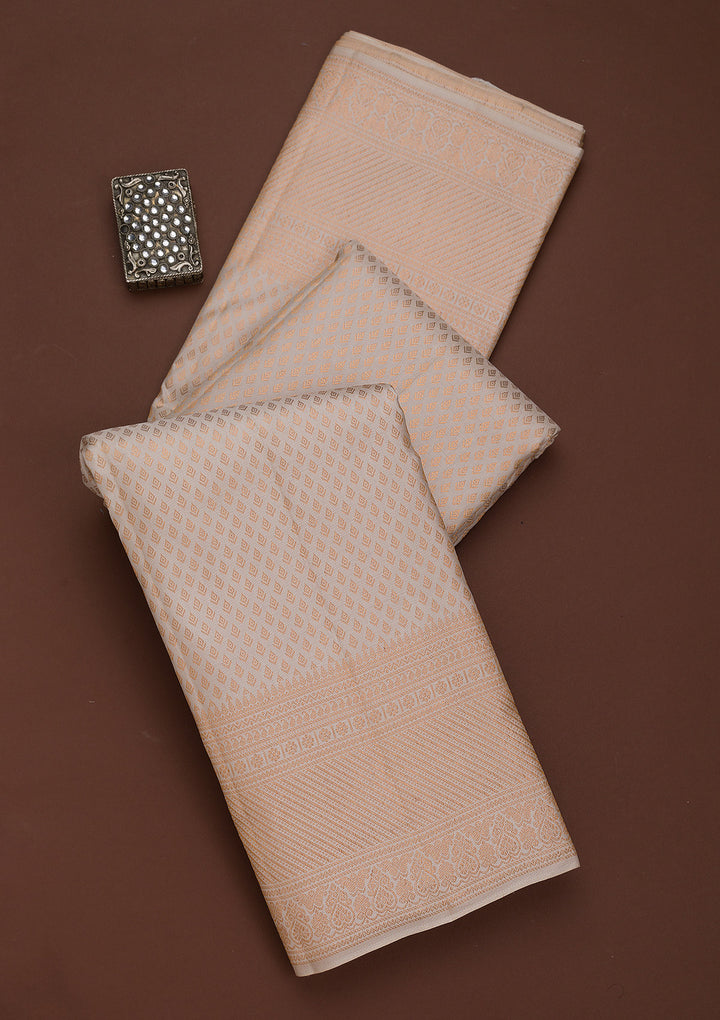Cream Zariwork Pure Silk Saree