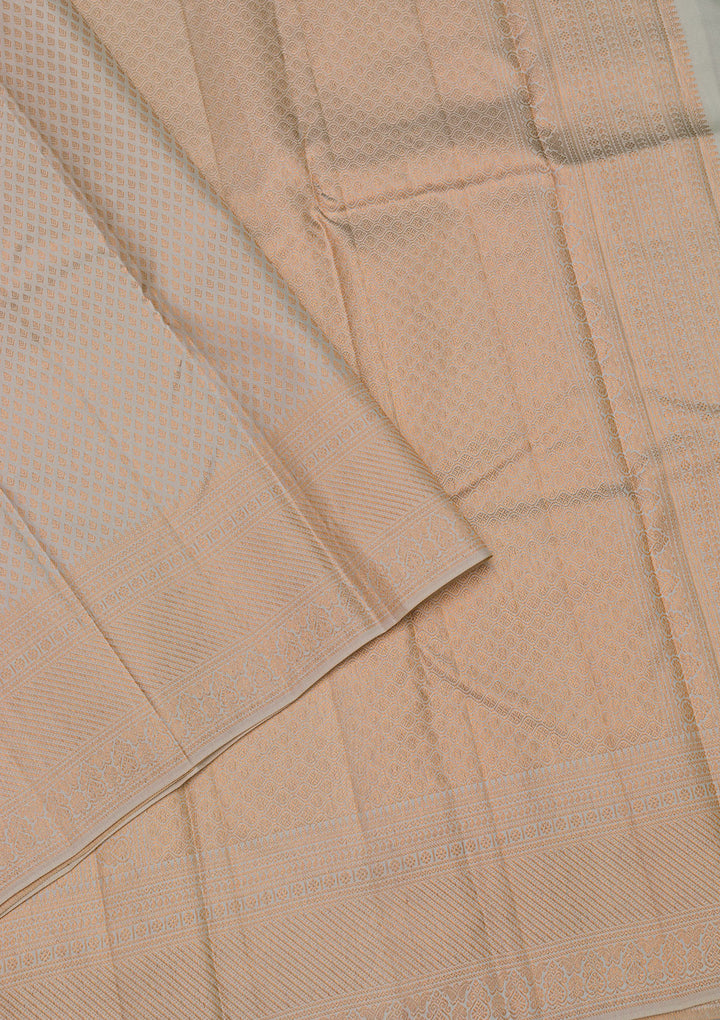Cream Zariwork Pure Silk Saree