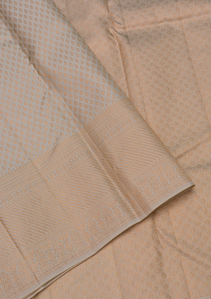 Cream Zariwork Pure Silk Saree