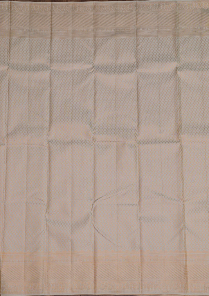 Cream Zariwork Pure Silk Saree