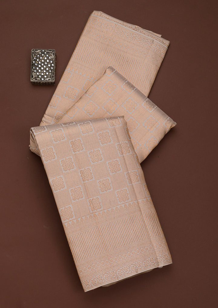 Cream Zariwork Pure Silk Saree