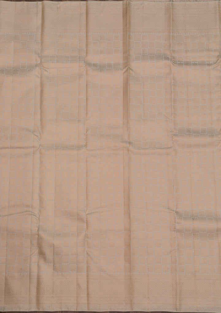 Cream Zariwork Pure Silk Saree