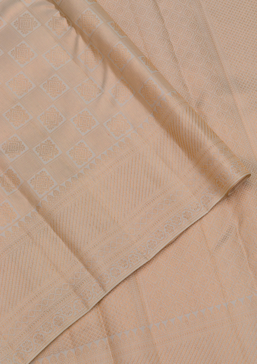 Cream Zariwork Pure Silk Saree