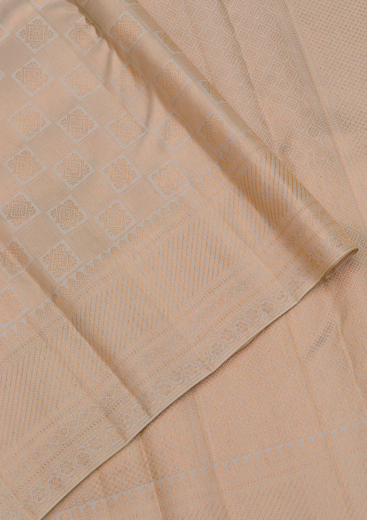 Cream Zariwork Pure Silk Saree
