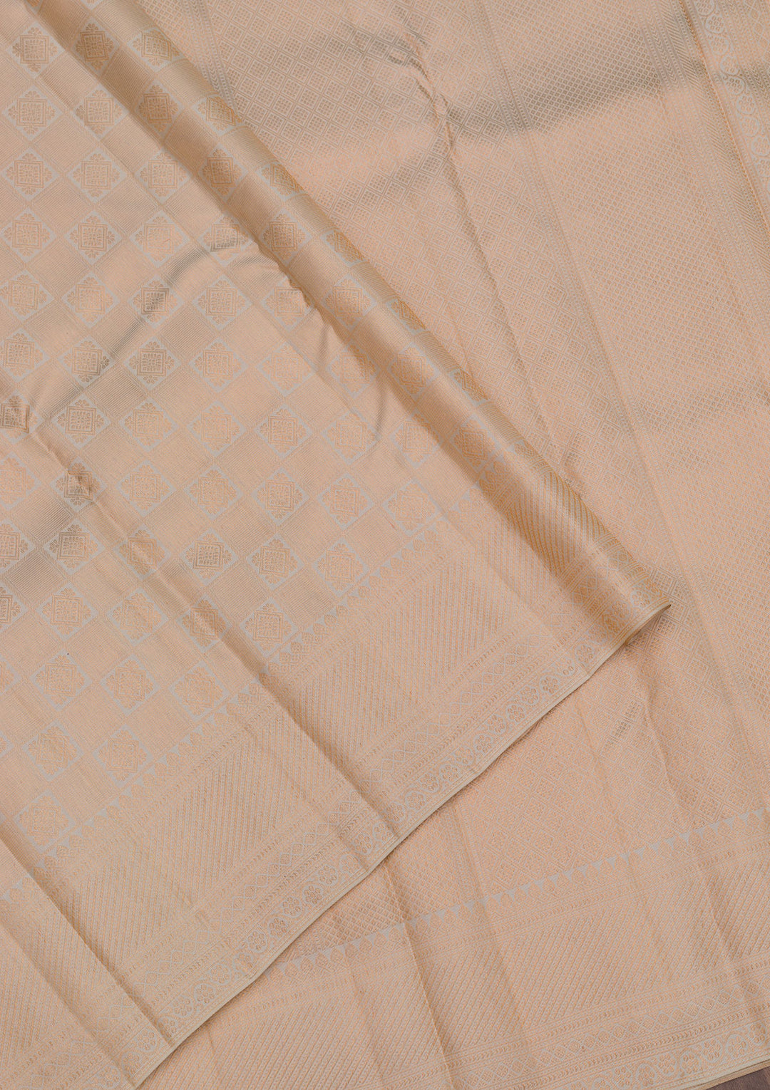 Cream Zariwork Pure Silk Saree