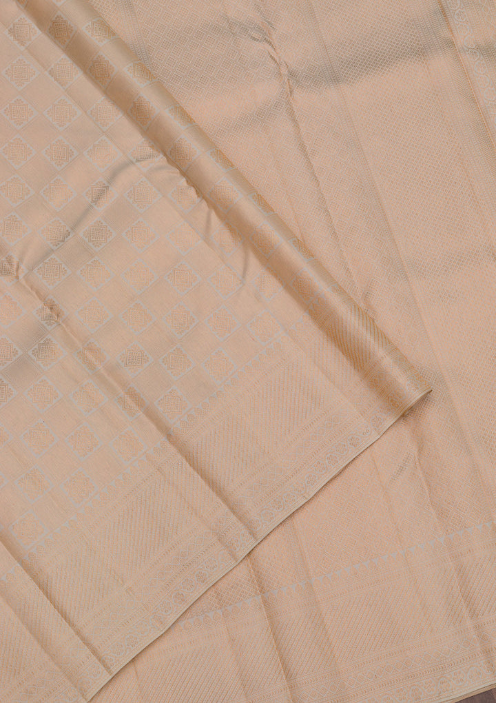 Cream Zariwork Pure Silk Saree