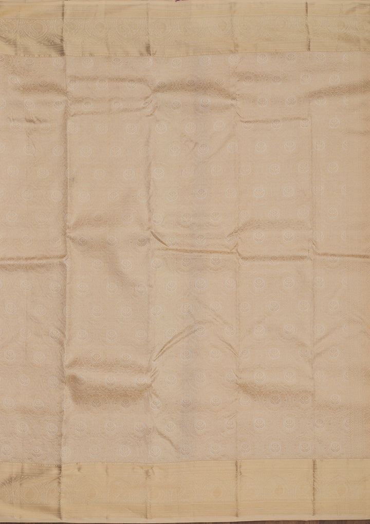 Cream Zariwork Pure Silk Saree