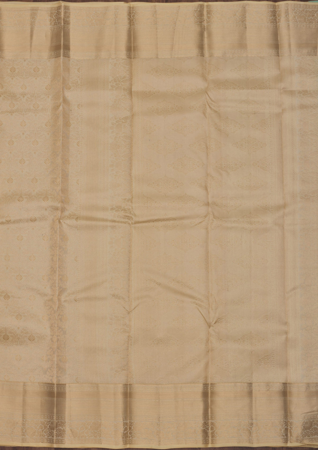 Cream Zariwork Pure Silk Saree