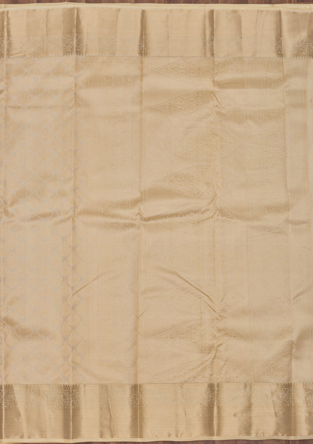 Cream Zariwork Pure Silk Saree