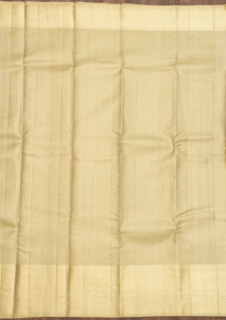 Cream Zariwork Pure Silk Saree