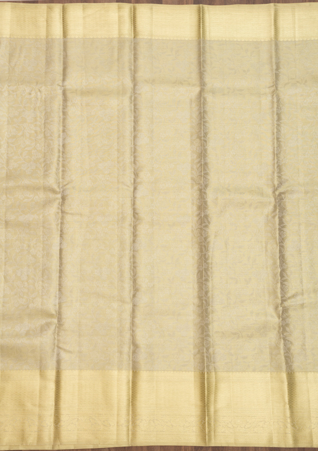 Cream Zariwork Pure Silk Saree