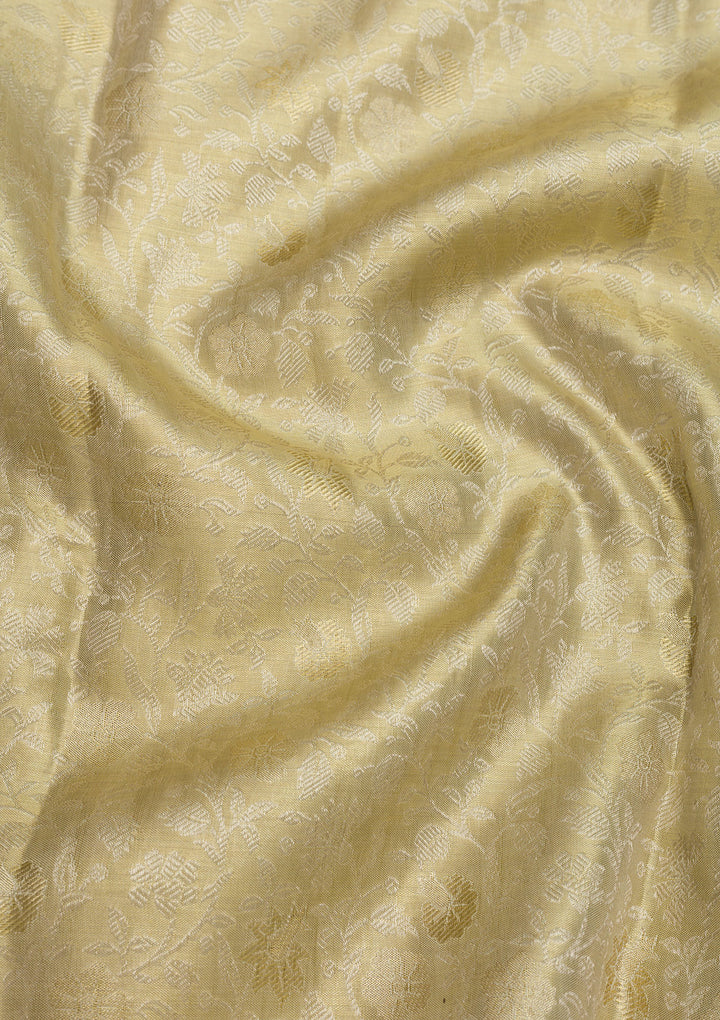 Cream Zariwork Pure Silk Saree