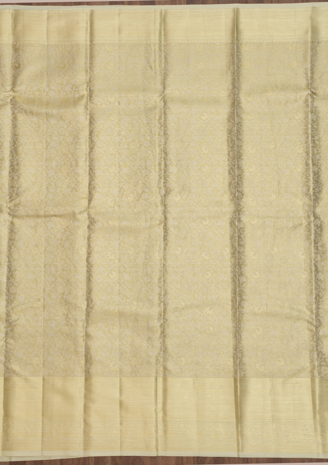 Cream Zariwork Pure Silk Saree