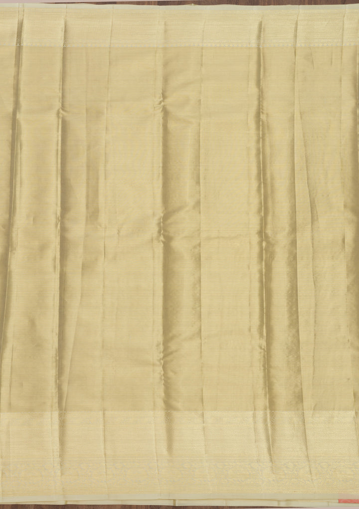 Cream Zariwork Pure Silk Saree