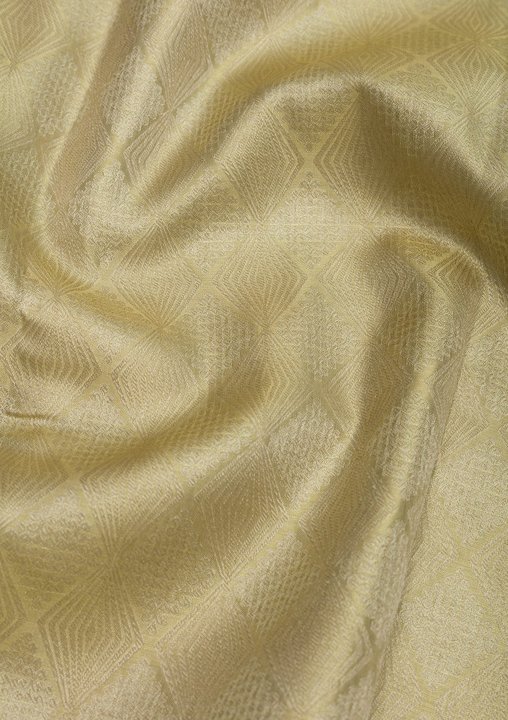 Cream Zariwork Kanjivaram Pure Silk Saree